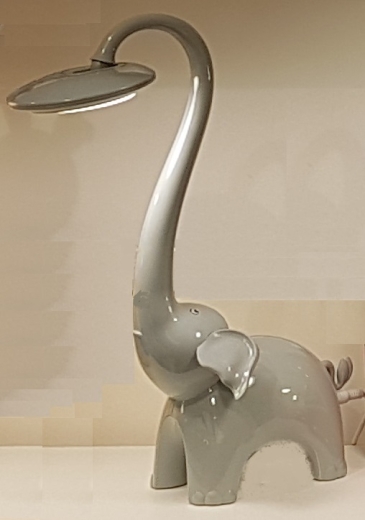 LED-Deko-Lampe Elefant grau, dimmbar, mit Nachtlicht